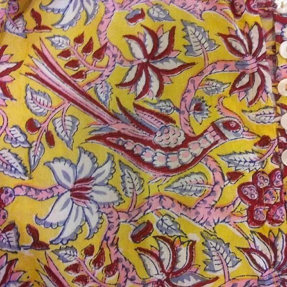 Mille Resort & Travel Midi Dress in Birds of Paradise Yellow Floral size small - Picture 7 of 13